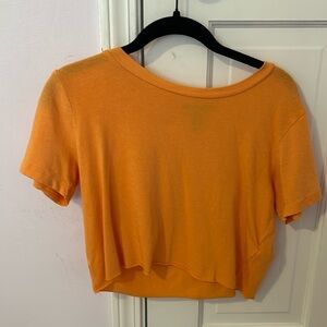Forever 21 off the shoulder tee orange
